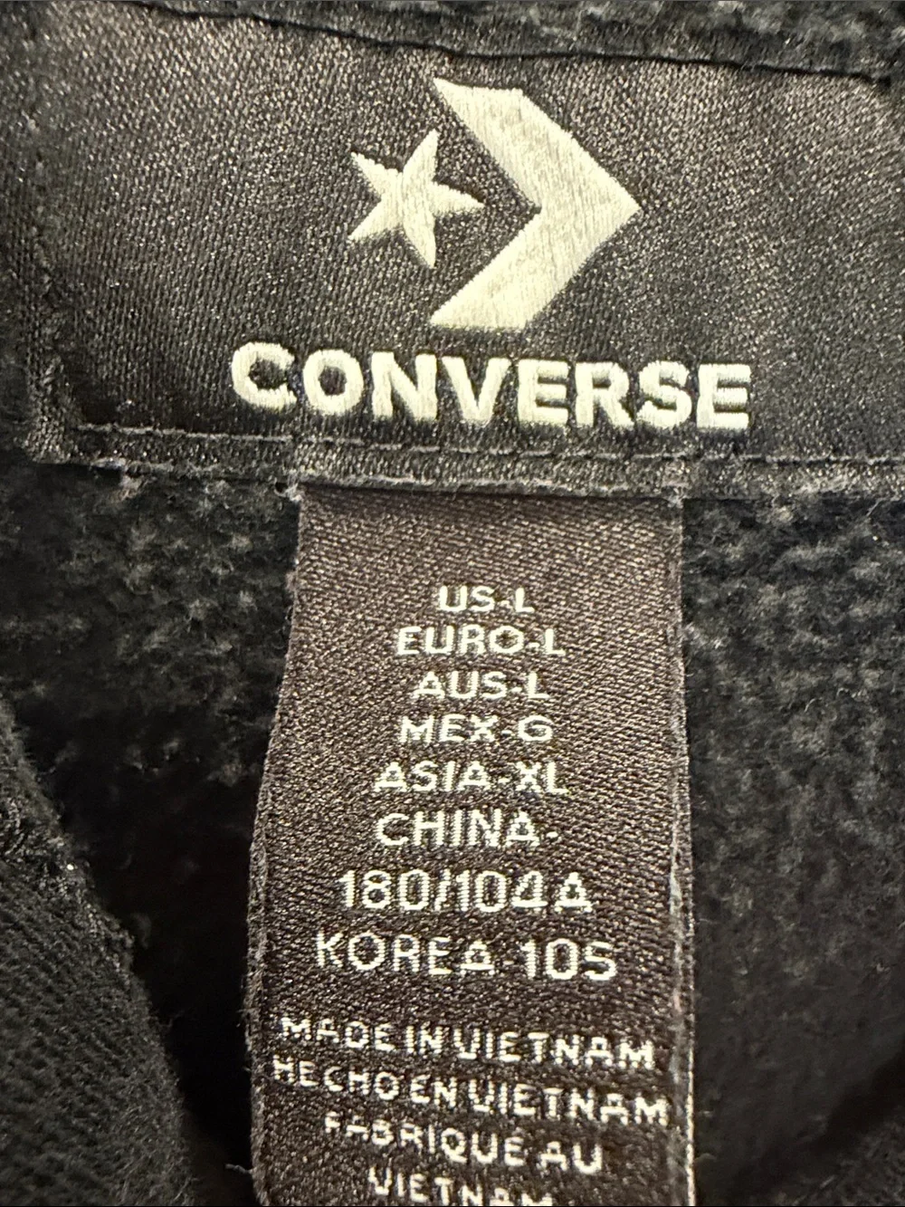 Converse Black Crewneck Hoodie with Colorful CONS Logo